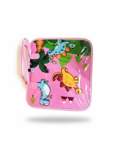 لوحة اللباد المحمولة (ديناصورات الغابة الوردية)