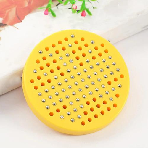 اللوح المغناطيسي للرسم والكتابة دائري لون اصفر