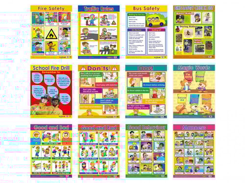 لوحات تعليمية السلامة والأخلاق الحميدة - انجليزي م...