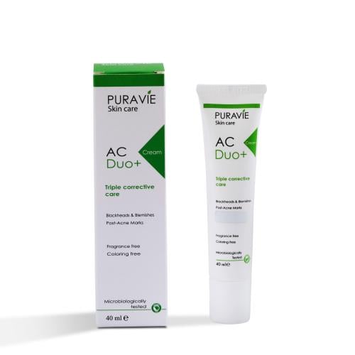 كريم AC Duo+ من بيوراڤي لعلاج الحبوب وآثارها