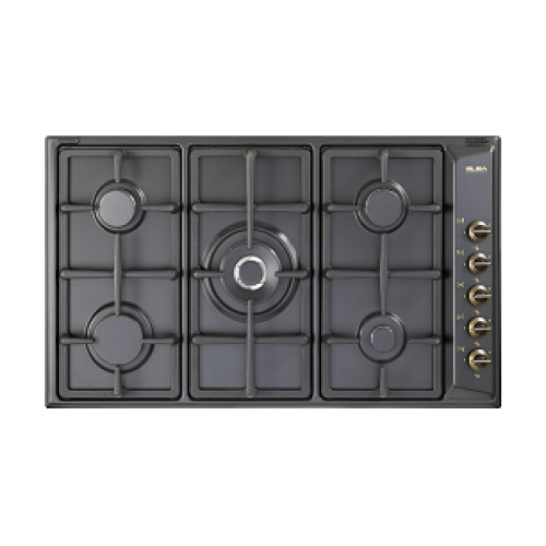 سطح إلبا، 90 سم، كلاسيكي، أسود فحمي، غاز - موديل A...