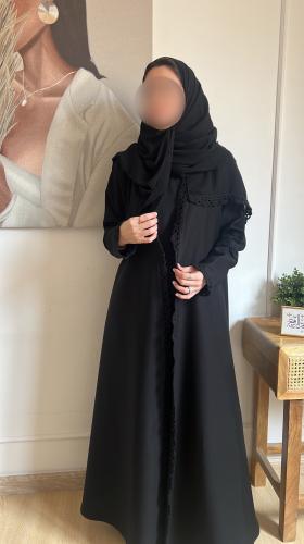 عباية كروشيه أسود
