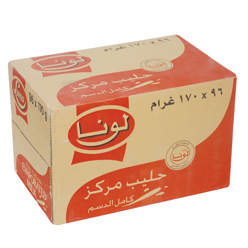لونا حليب مركز كامل الدسم 24*3+1مجانا*170جم