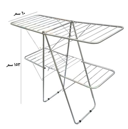 منشر تجفيف الملابس، مجفف ثابت قابل للطي 2 طبقة، حا...