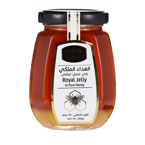 الشفاء الغذاء الملكي في عسل صافي 250جم