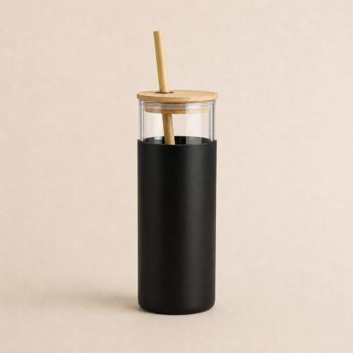 كوب زجاجي أسود - 500ML