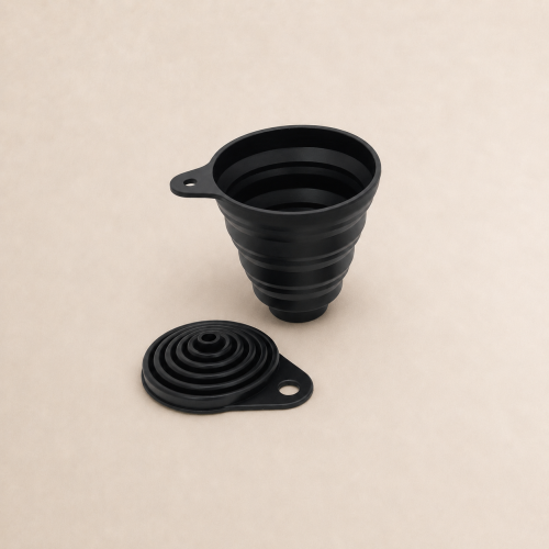 Large black silicone funnel