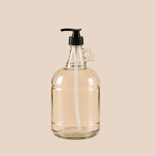 Glass container with black lid 3L