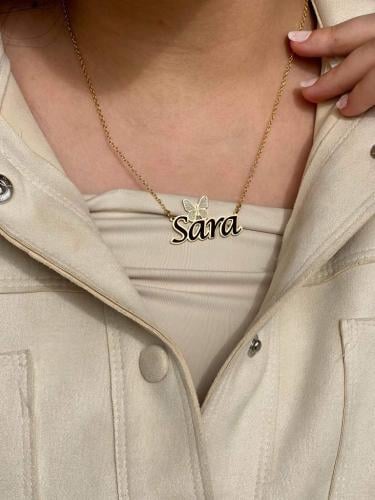 سلسال نسائي بالاسم مع فراشة مرصعة – إكسسوار راقٍ و...