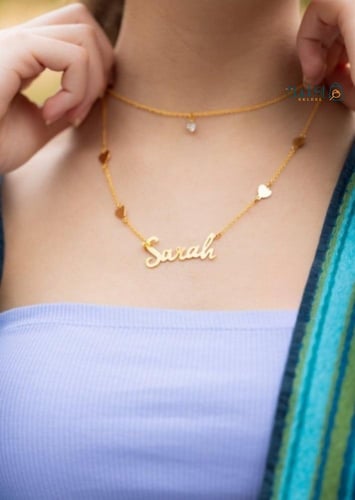 سلسالين بالاسم بقلوب - لمسة رومانسية مزدوجة