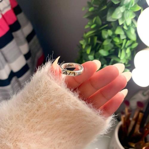 خاتم فضه بنقش التاريخ حسب اختيارك