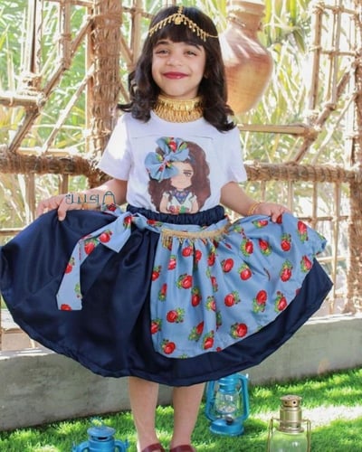 تنوره وتيشرت بناتي شالكي رمضان جديد من إكليل القلو...