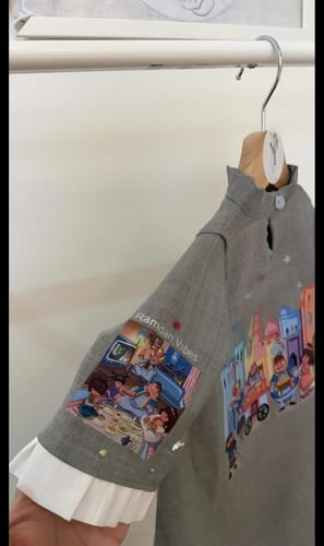 جلابية أطفال بطباعة رسومات مميزة _ تصميم عصري مريح