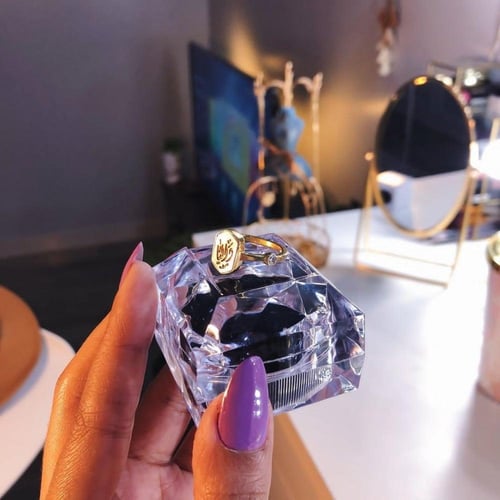 خاتم نسائي فضه بالاسم بتصميم حسب الطلب