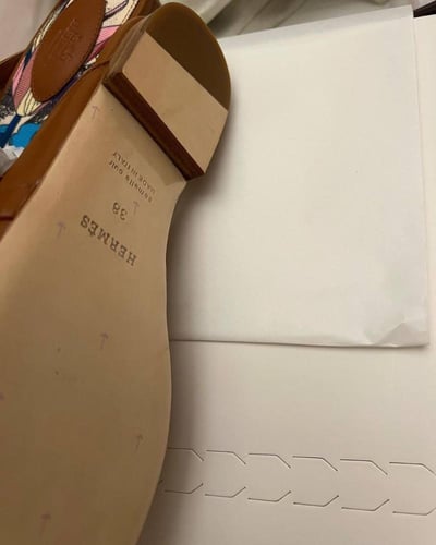 Hermes Brown Leather Oz Mules