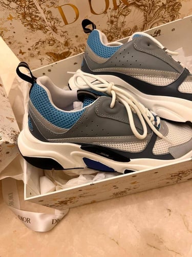 Dior B22 Mesh & Leather Grey/White Sneakers