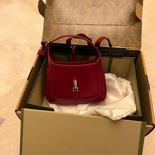 Gucci Red Leather Jackie 1961 Shoulder Bag