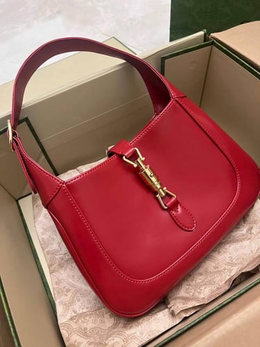 Gucci Red Leather Jackie 1961 Shoulder Bag