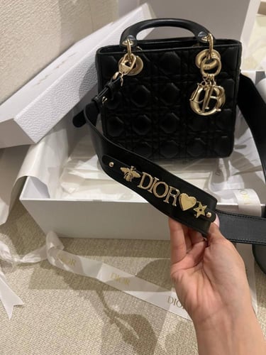 Dior Black Leather Lady Small Bag