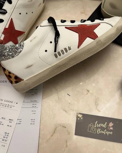 GOLDEN GOOSEOUT Superstar Leather & Snakeskin Snea...