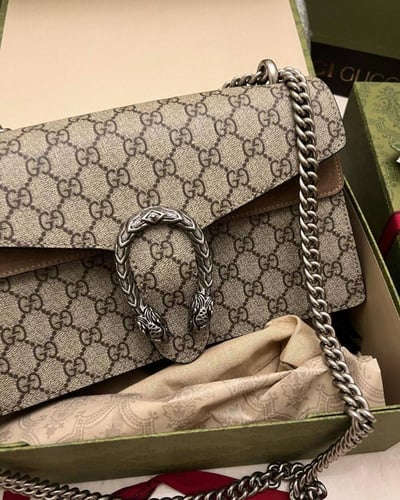 Gucci Dionysus Small Shoulder Bag in Suede and Sup...