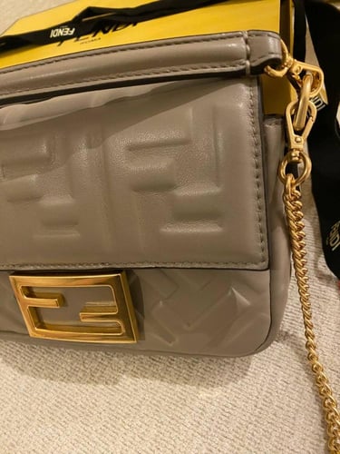 Fendi Baguette mini bag Jacquard bag with FF label...