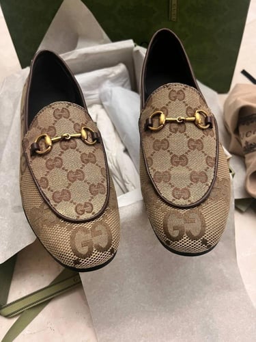 Gucci Jordan Large GG Moccasins in Supreme Canvas