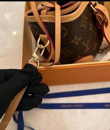 LV Brown Coated Canvas Monogram Noe Purse Sling Ba...