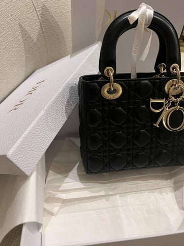 Dior Black Leather Lady Small Bag