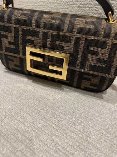 Fendi Brown jacquard bag with FF print