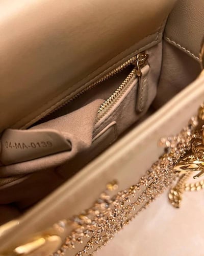 Dior Lady Dior Mini Handbag in Shiny Leather