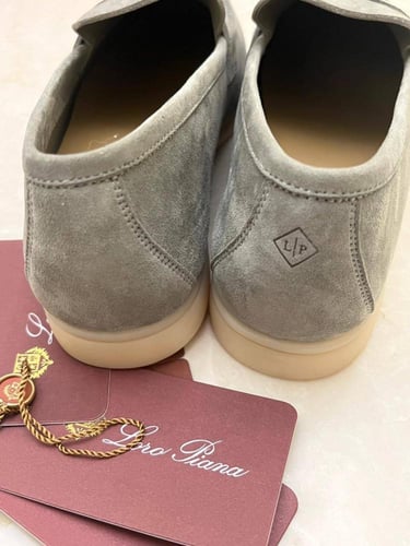 Women's L'Orbiana suede shoes, elegant olive color