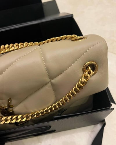 YSL Lulu small bag in goatskin with puff quilted d...