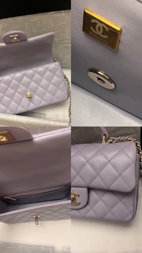 Chanel Mini Lilac Quilted Lambskin Top Handle Bag