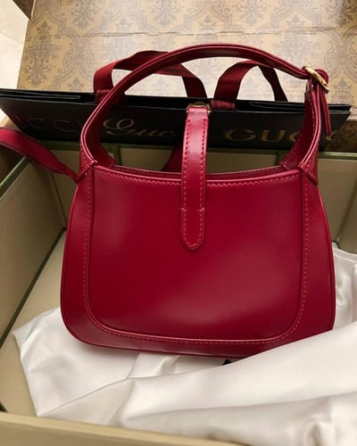 Gucci Red Leather Jackie 1961 Shoulder Bag