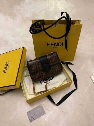 Fendi Black/Brown FF Coated Canvas Mini 1974 Shoul...