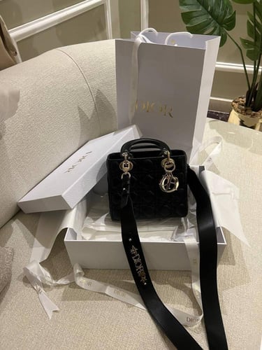 Dior Black Leather Lady Small Bag