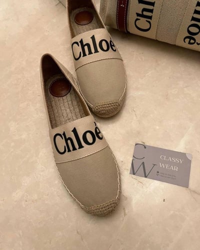 Chloé Woody Logo Espadrilles in Canvas