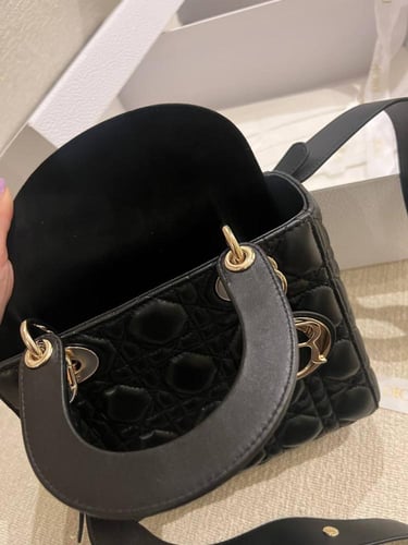 Dior Black Leather Lady Small Bag