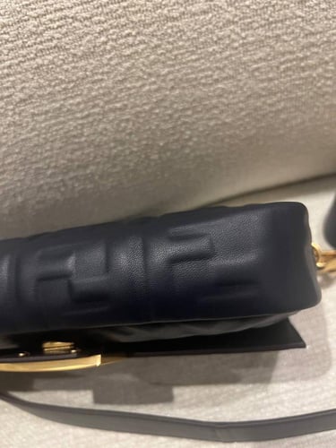 Fendi Black FF pattern canvas bag