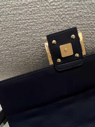 Fendi Black FF pattern canvas bag