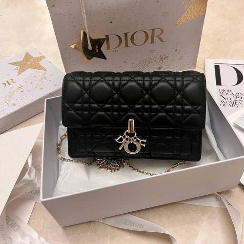 Dior Black Lambskin Cannage My Dior Top Handle Bag