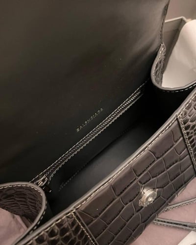 Balenc Hourglass XS bag with crocodile-effect calf...