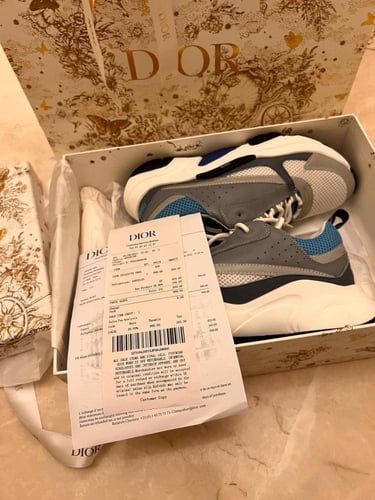 Dior B22 Mesh & Leather Grey/White Sneakers