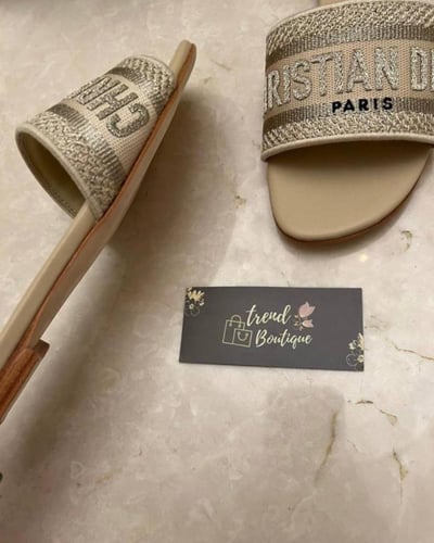 Dior Beige Canvas Dway Flat