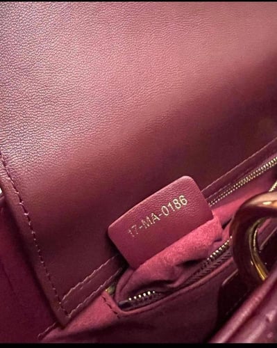 Dior burgundy Leather Lady Small Bag