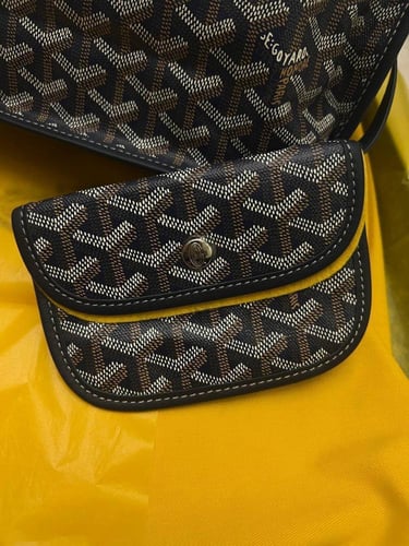Goyard Black Goyardine Coated Canvas Mini Reversib...