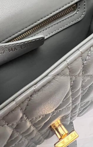 Dior Caro medium shoulder bag in beige quilted lea...