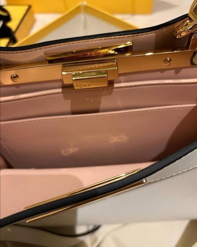 Fendi Peekaboo ISeeU bag in white quilted nappa le...