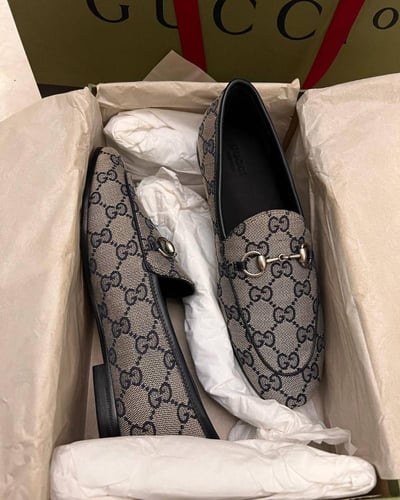 Gucci Horsebit Jordan Canvas GG Green/Brown Loafer...